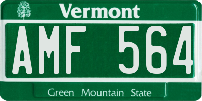 VT license plate AMF564