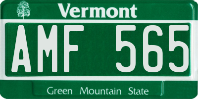 VT license plate AMF565