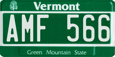 VT license plate AMF566