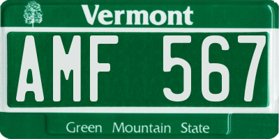 VT license plate AMF567