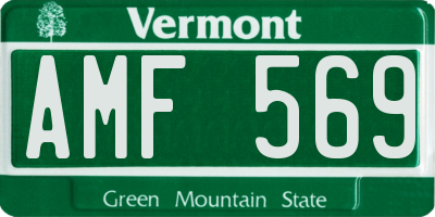 VT license plate AMF569