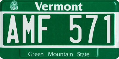 VT license plate AMF571