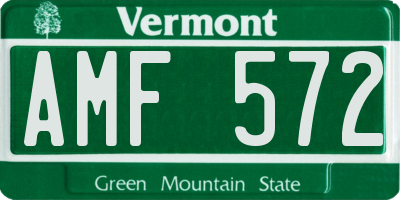 VT license plate AMF572