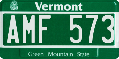 VT license plate AMF573
