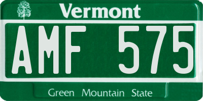 VT license plate AMF575