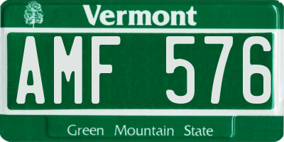 VT license plate AMF576
