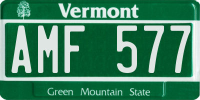 VT license plate AMF577
