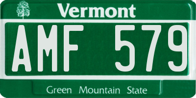 VT license plate AMF579