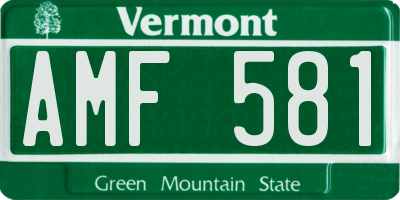 VT license plate AMF581