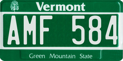 VT license plate AMF584