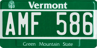 VT license plate AMF586