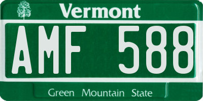 VT license plate AMF588