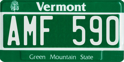 VT license plate AMF590