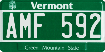 VT license plate AMF592
