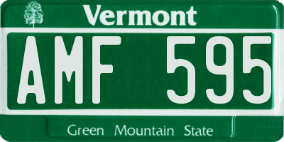 VT license plate AMF595