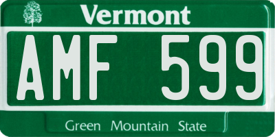 VT license plate AMF599
