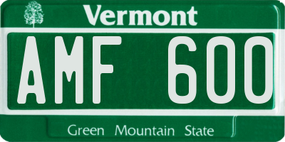 VT license plate AMF600
