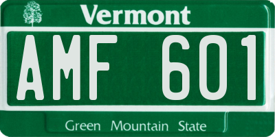 VT license plate AMF601