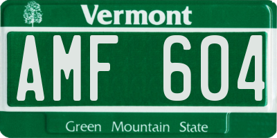VT license plate AMF604