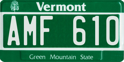 VT license plate AMF610