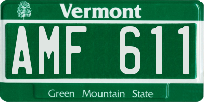 VT license plate AMF611