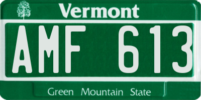 VT license plate AMF613