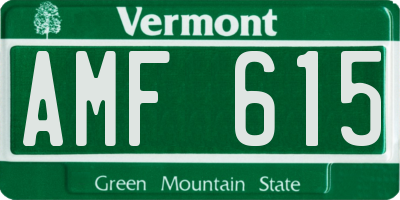 VT license plate AMF615