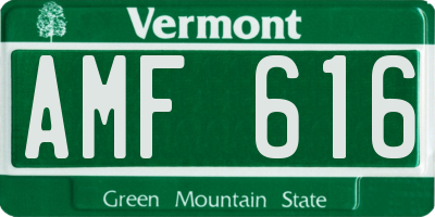 VT license plate AMF616
