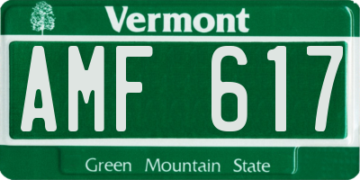 VT license plate AMF617