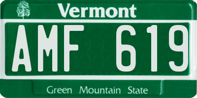 VT license plate AMF619