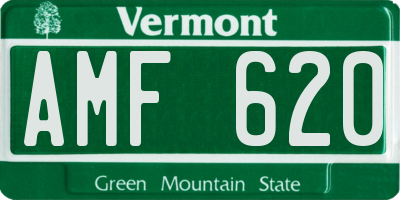 VT license plate AMF620