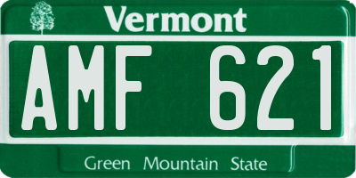 VT license plate AMF621