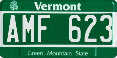 VT license plate AMF623
