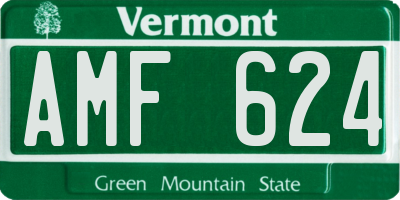 VT license plate AMF624