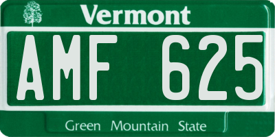 VT license plate AMF625