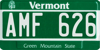 VT license plate AMF626