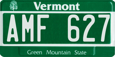 VT license plate AMF627
