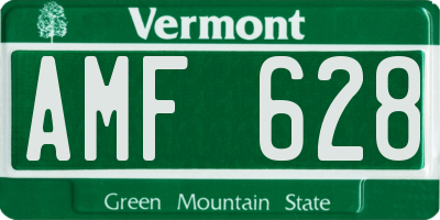 VT license plate AMF628