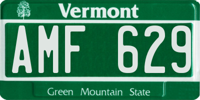 VT license plate AMF629