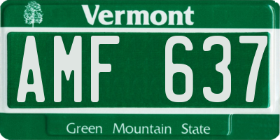 VT license plate AMF637