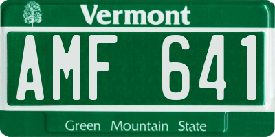 VT license plate AMF641