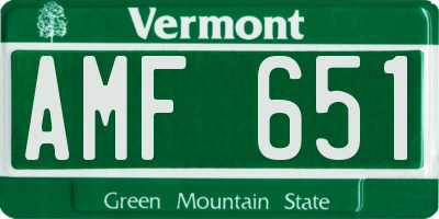 VT license plate AMF651