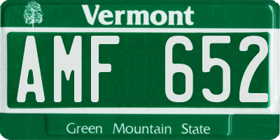 VT license plate AMF652