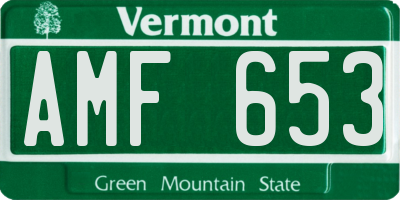 VT license plate AMF653