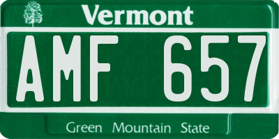 VT license plate AMF657
