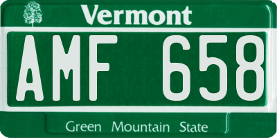 VT license plate AMF658