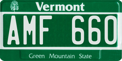 VT license plate AMF660
