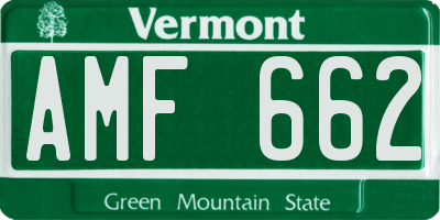 VT license plate AMF662