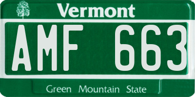VT license plate AMF663