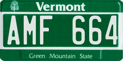 VT license plate AMF664